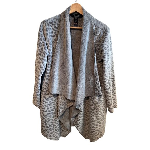 René Rofé Sleepwear Leopard Print Plush Robe Cardigan Women's Size Small - Picture 1 of 3